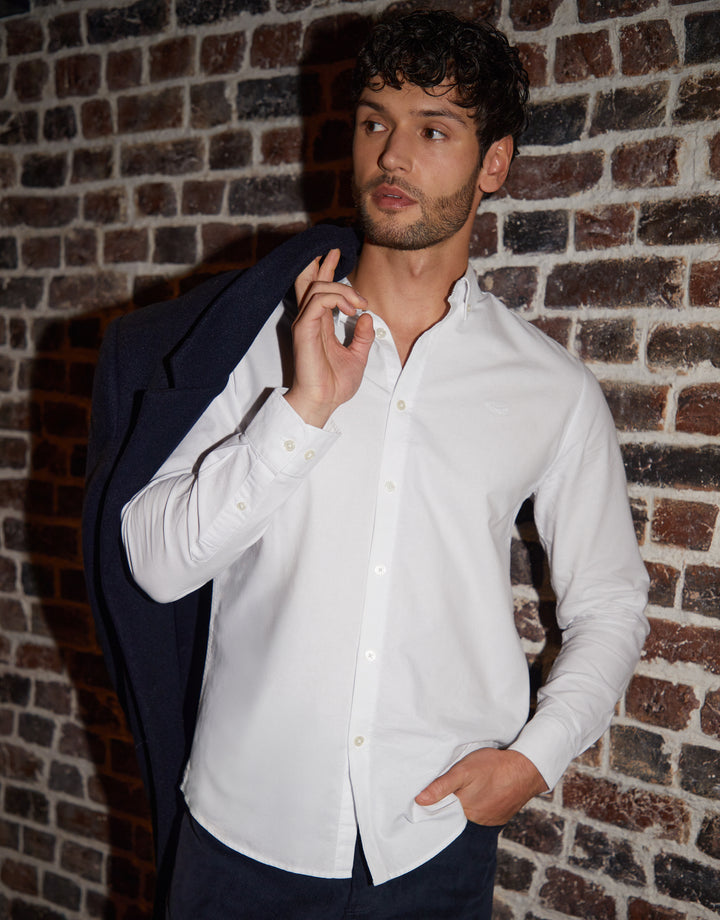 White Cotton Long Sleeve Shirt