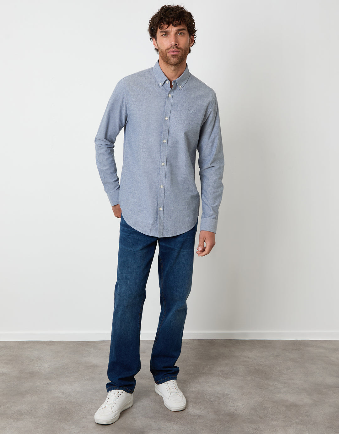 Blue Cotton Long Sleeve Shirt