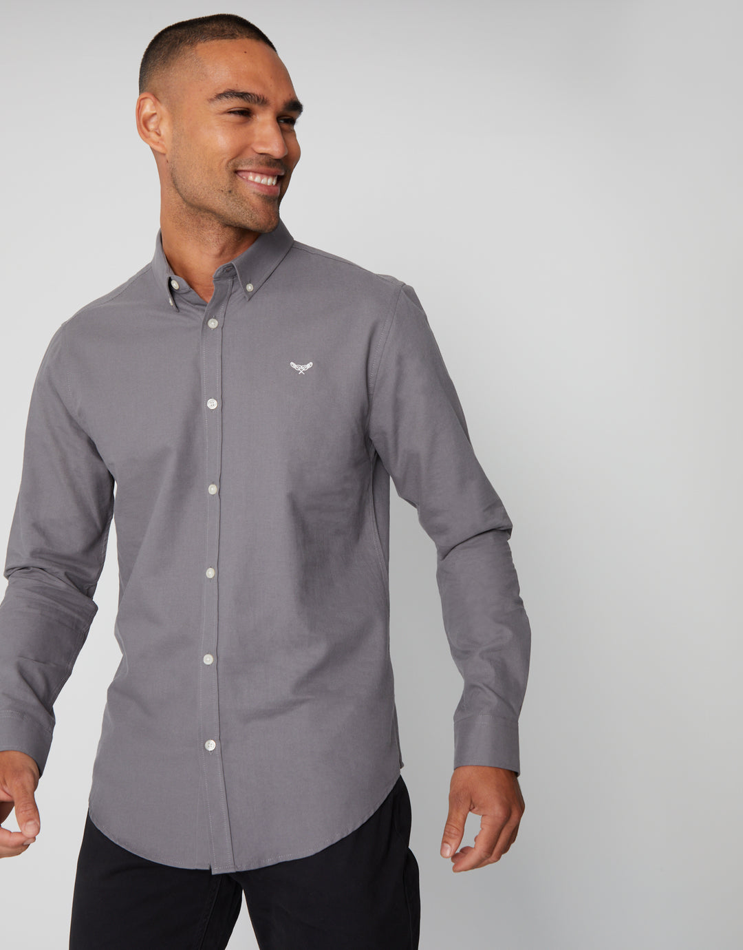 Grey Cotton Long Sleeve Shirt