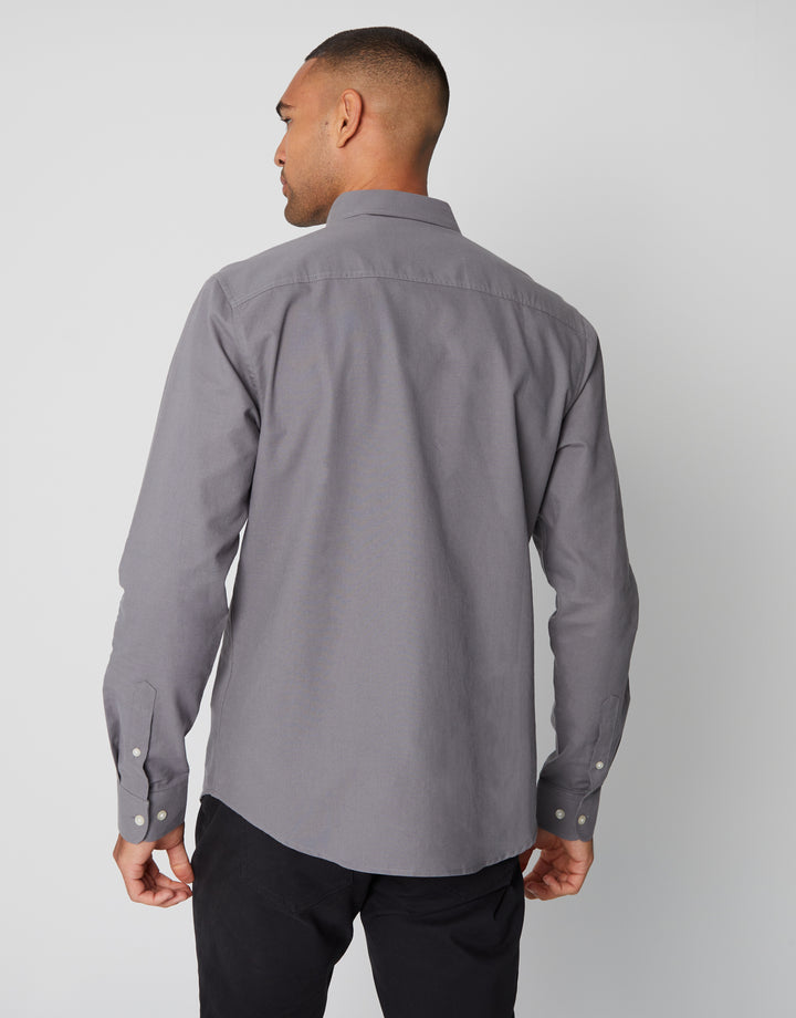 Grey Cotton Long Sleeve Shirt