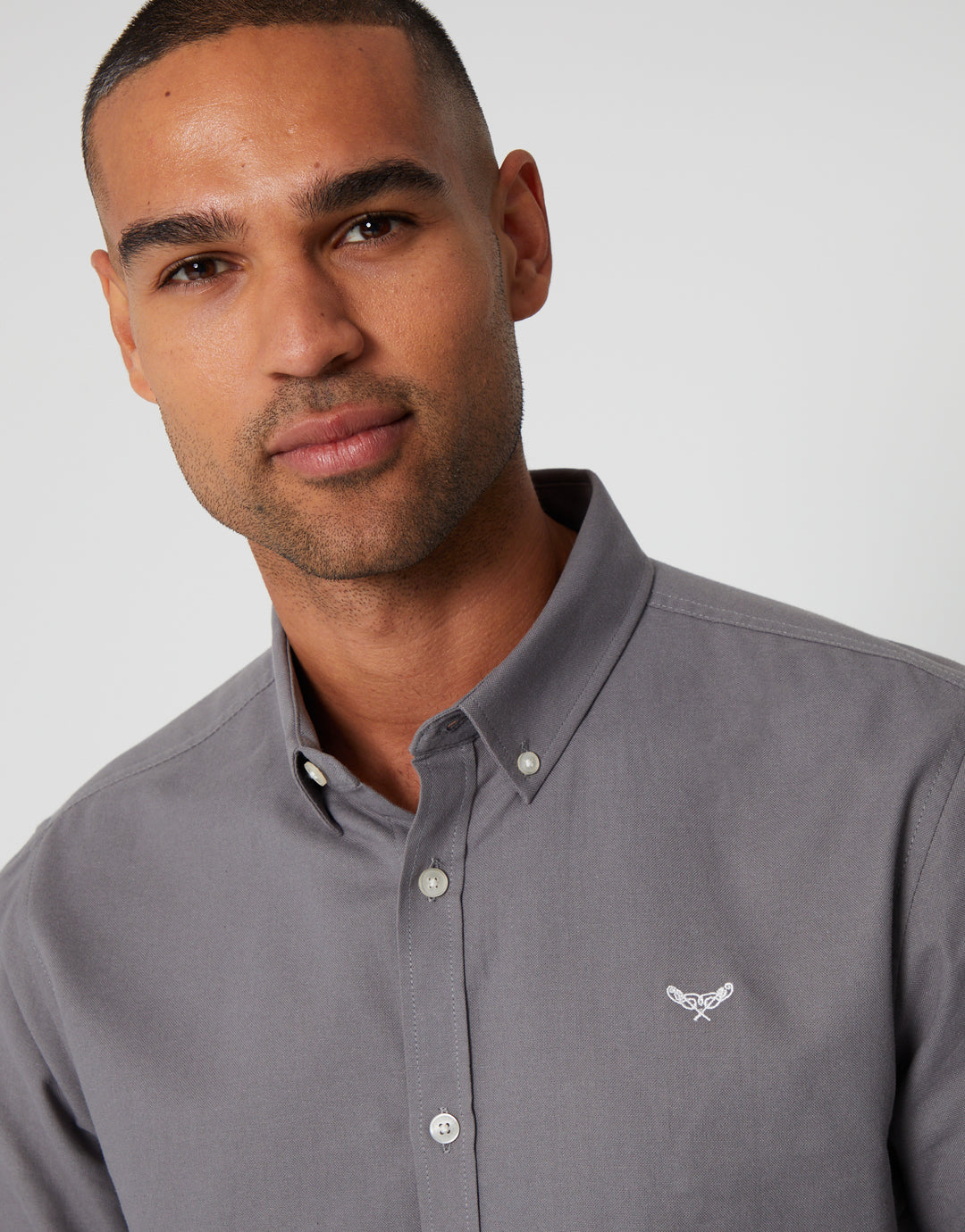 Grey Cotton Long Sleeve Shirt