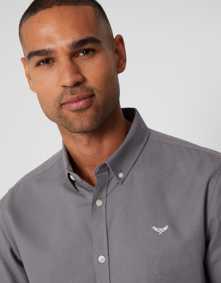 Grey Cotton Long Sleeve Shirt