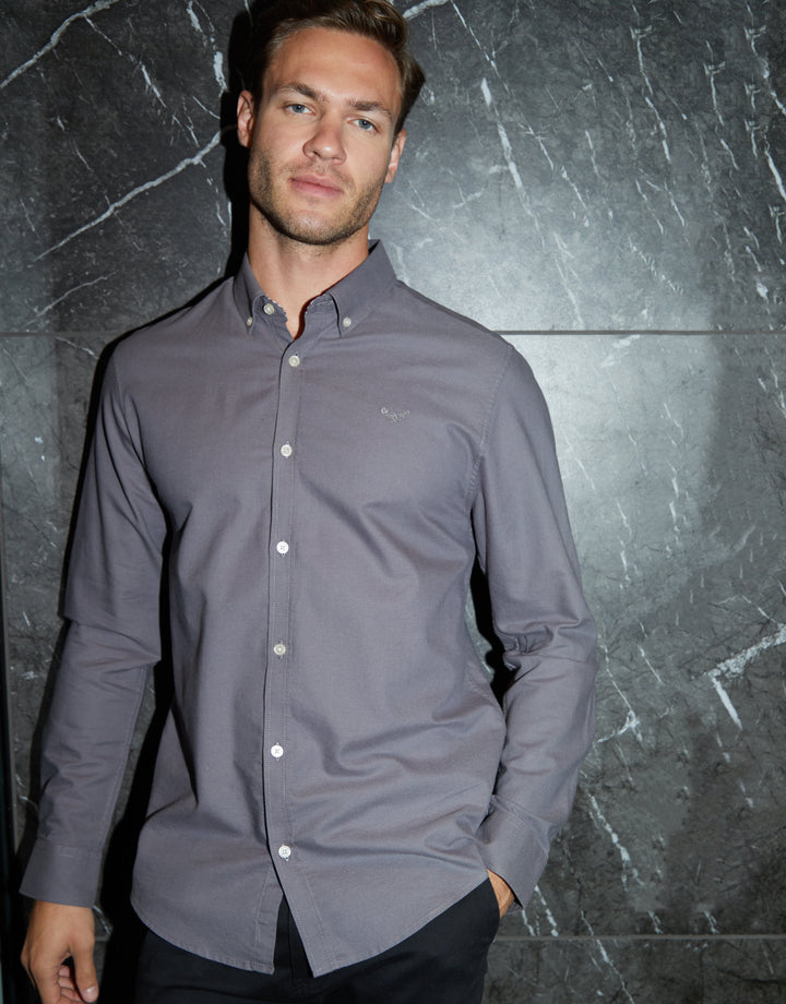 Slate Grey Cotton Long Sleeve Shirt