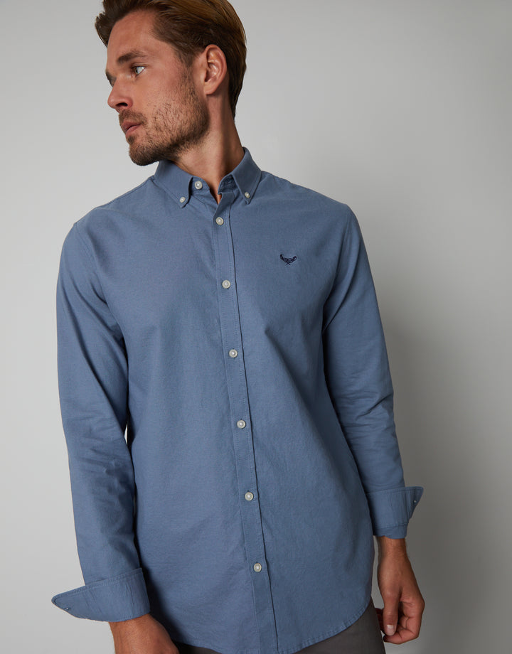 Denim Blue Cotton Long Sleeve Shirt