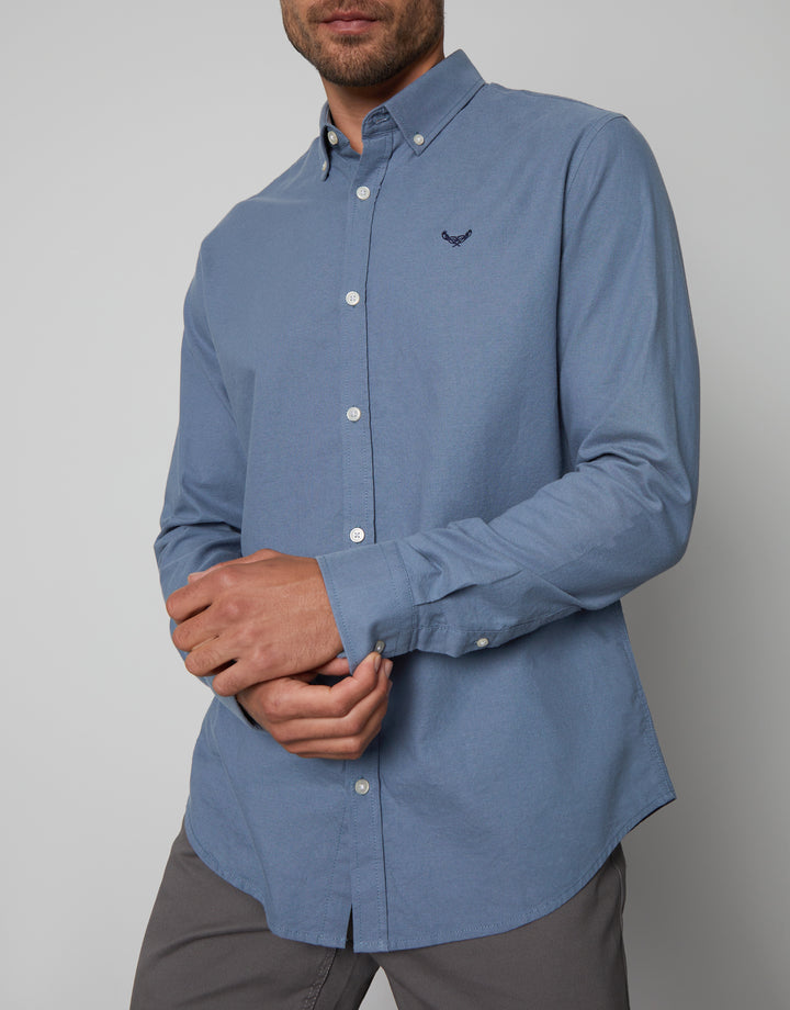 Denim Blue Cotton Long Sleeve Shirt