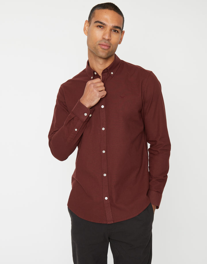 Rust Orange Cotton Long Sleeve Shirt