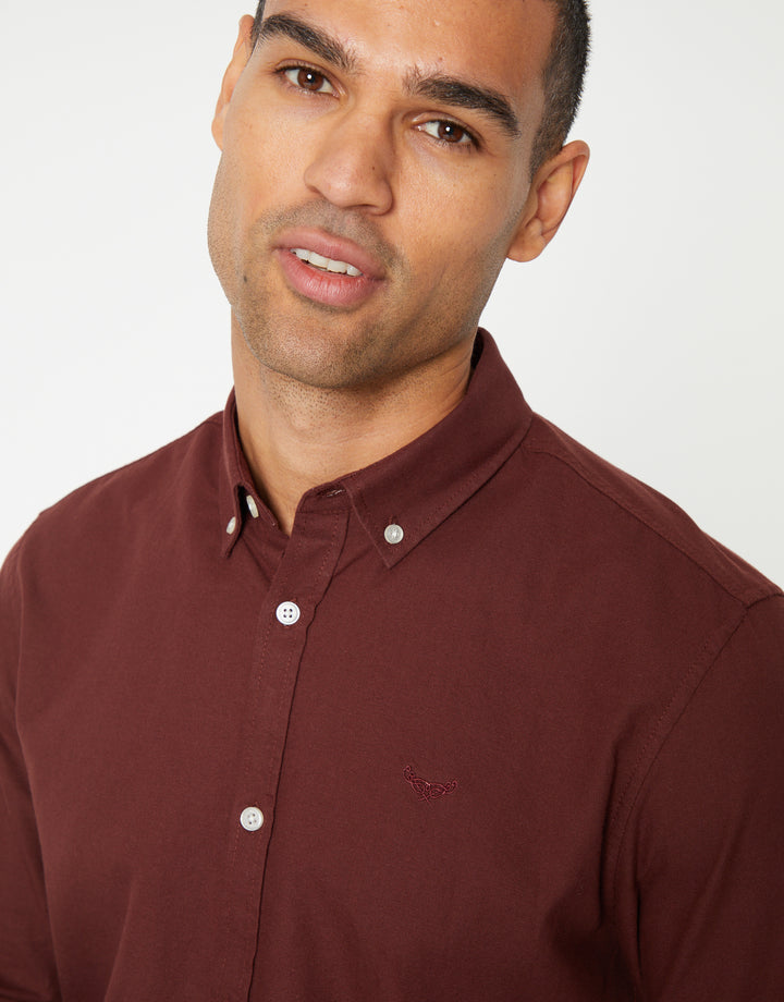 Rust Orange Cotton Long Sleeve Shirt