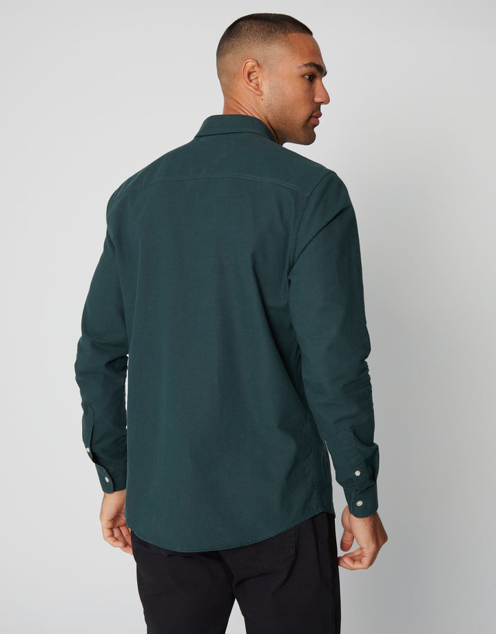 Forest Green Cotton Long Sleeve Shirt