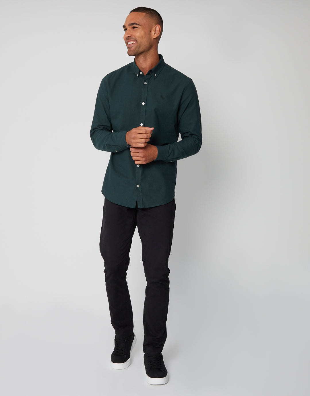 Forest Green Cotton Long Sleeve Shirt