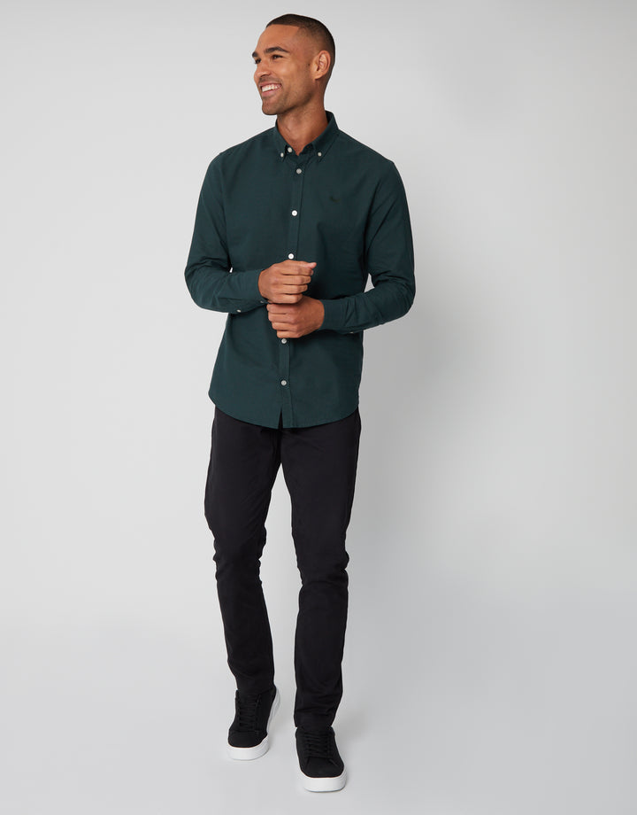 Forest Green Cotton Long Sleeve Shirt