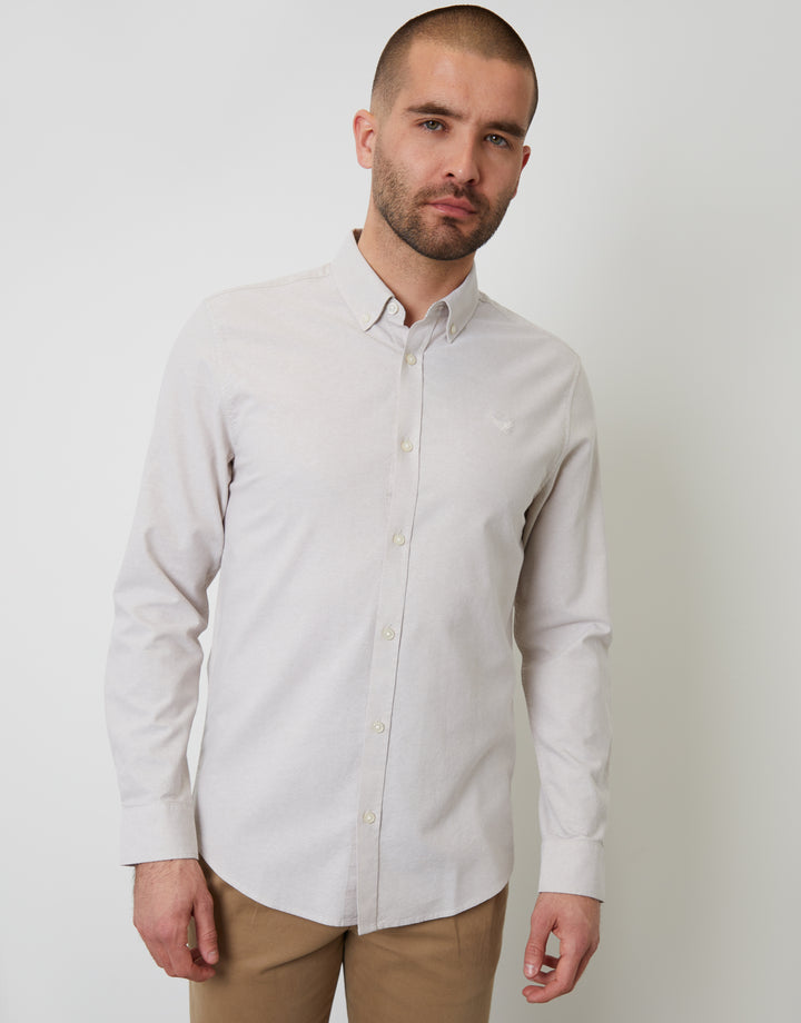 Stone Cotton Long Sleeve Shirt