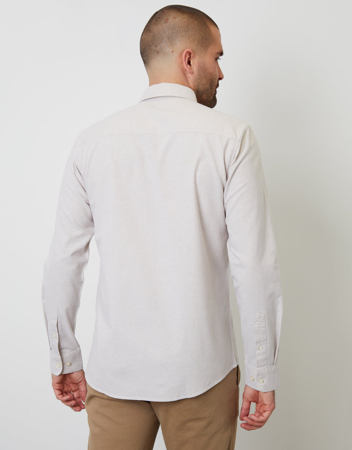 Stone Cotton Long Sleeve Shirt