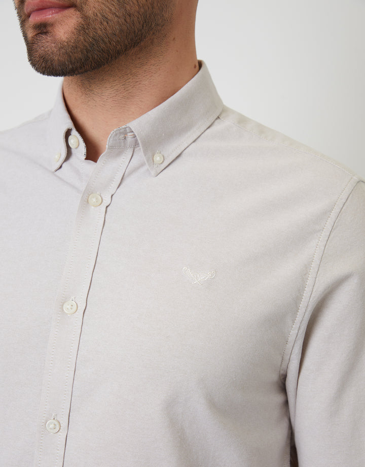 Stone Cotton Long Sleeve Shirt