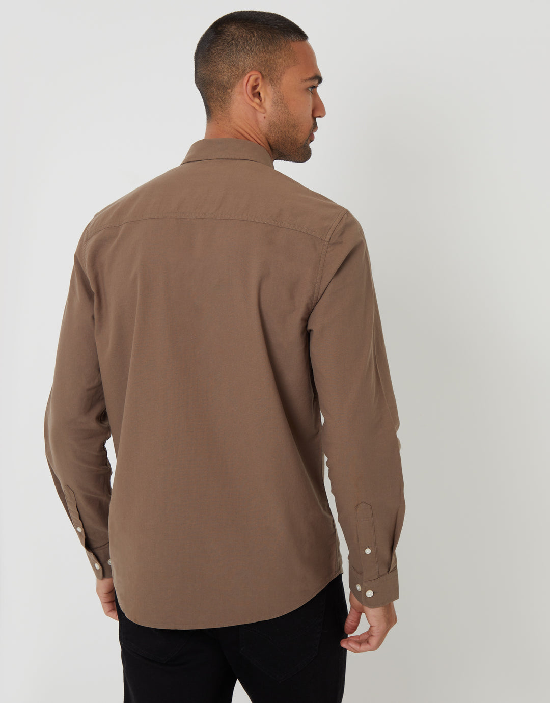 Brown Cotton Long Sleeve Shirt