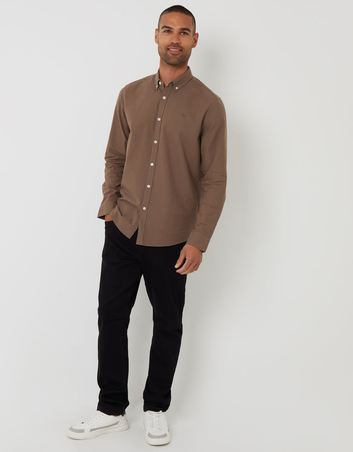 Brown Cotton Long Sleeve Shirt