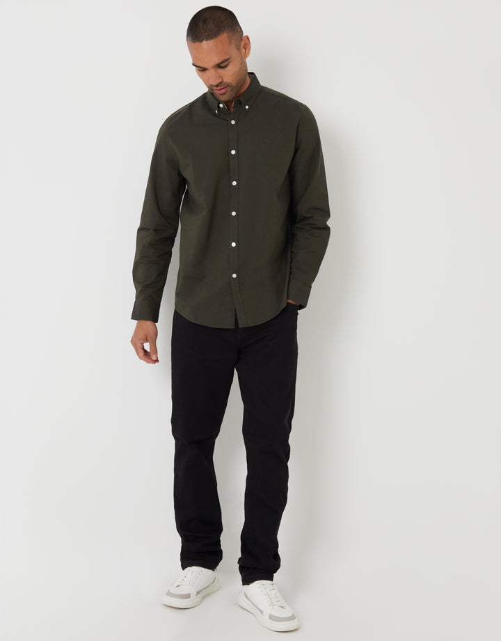 Forest Green Cotton Long Sleeve Shirt
