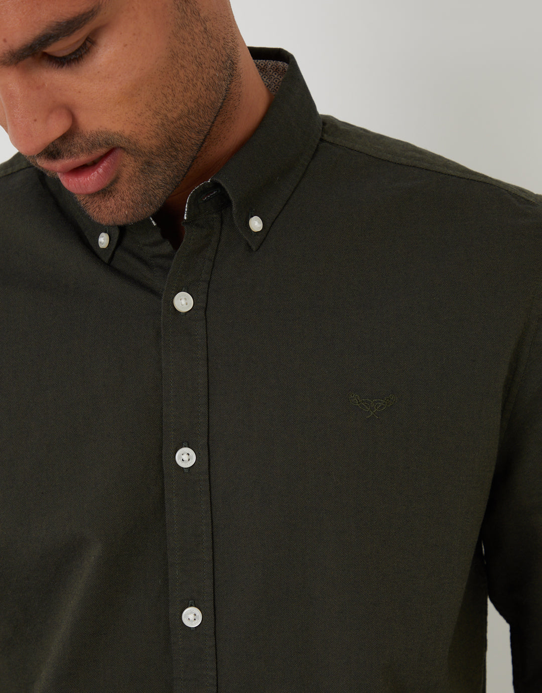 Forest Green Cotton Long Sleeve Shirt