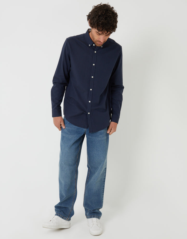 Blue Cotton Long Sleeve Shirt
