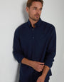 Navy Cotton Long Sleeve Shirt
