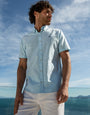 Pastel Blue Cotton Short Sleeve Shirt