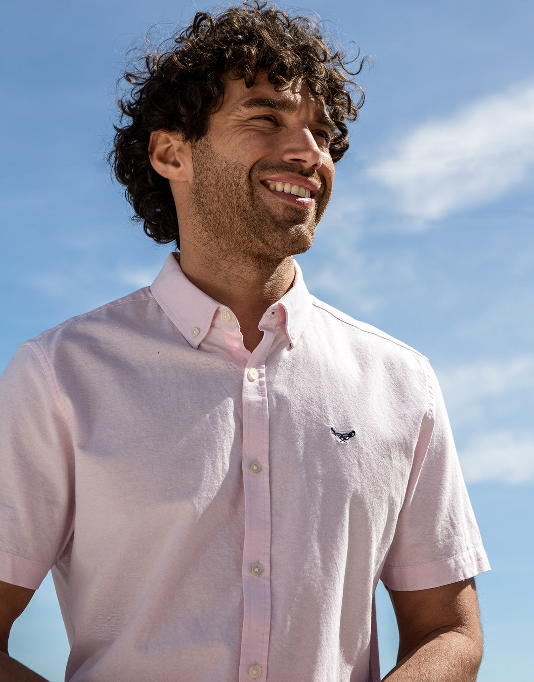 Pastel Pink Cotton Short Sleeve Shirt