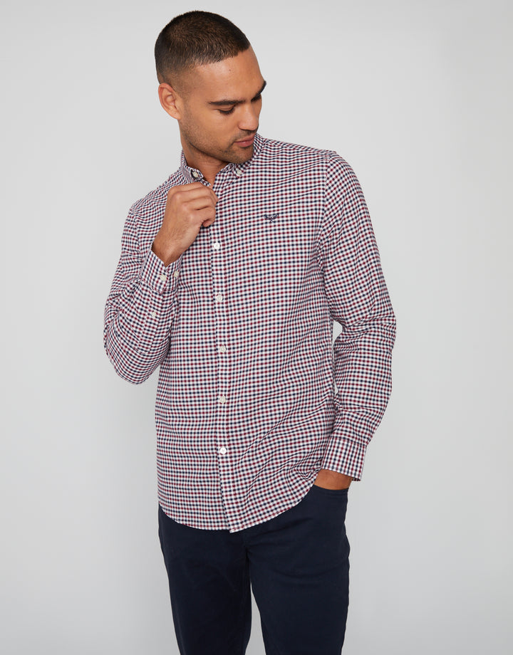 Red & Blue Check Cotton Long Sleeve Shirt