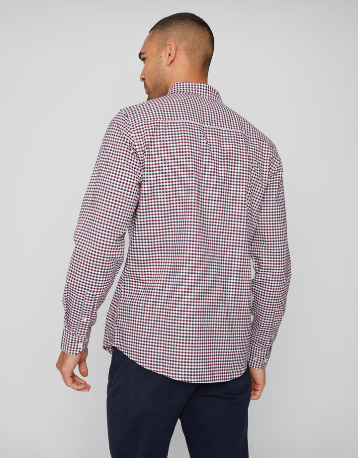 Red & Blue Check Cotton Long Sleeve Shirt