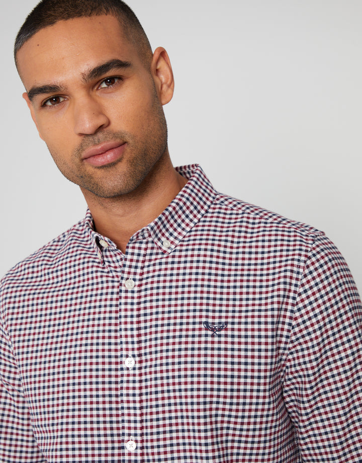 Red & Blue Check Cotton Long Sleeve Shirt