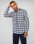 Navy Cotton Check Long Sleeve Shirt