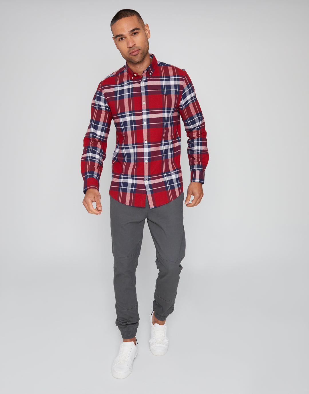 Red Check Cotton Long Sleeve Shirt