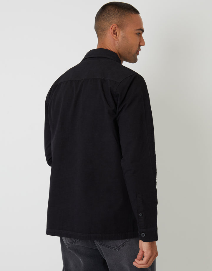 Black Relaxed Fit Lightweight Shacket