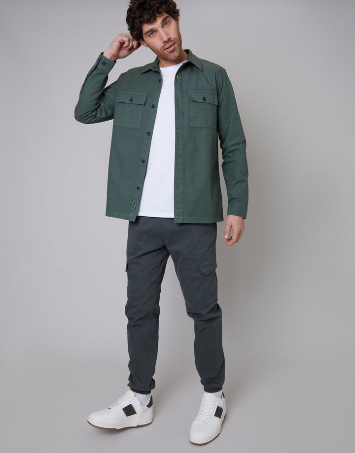 Green Relaxed Fit Lightweight Shacket