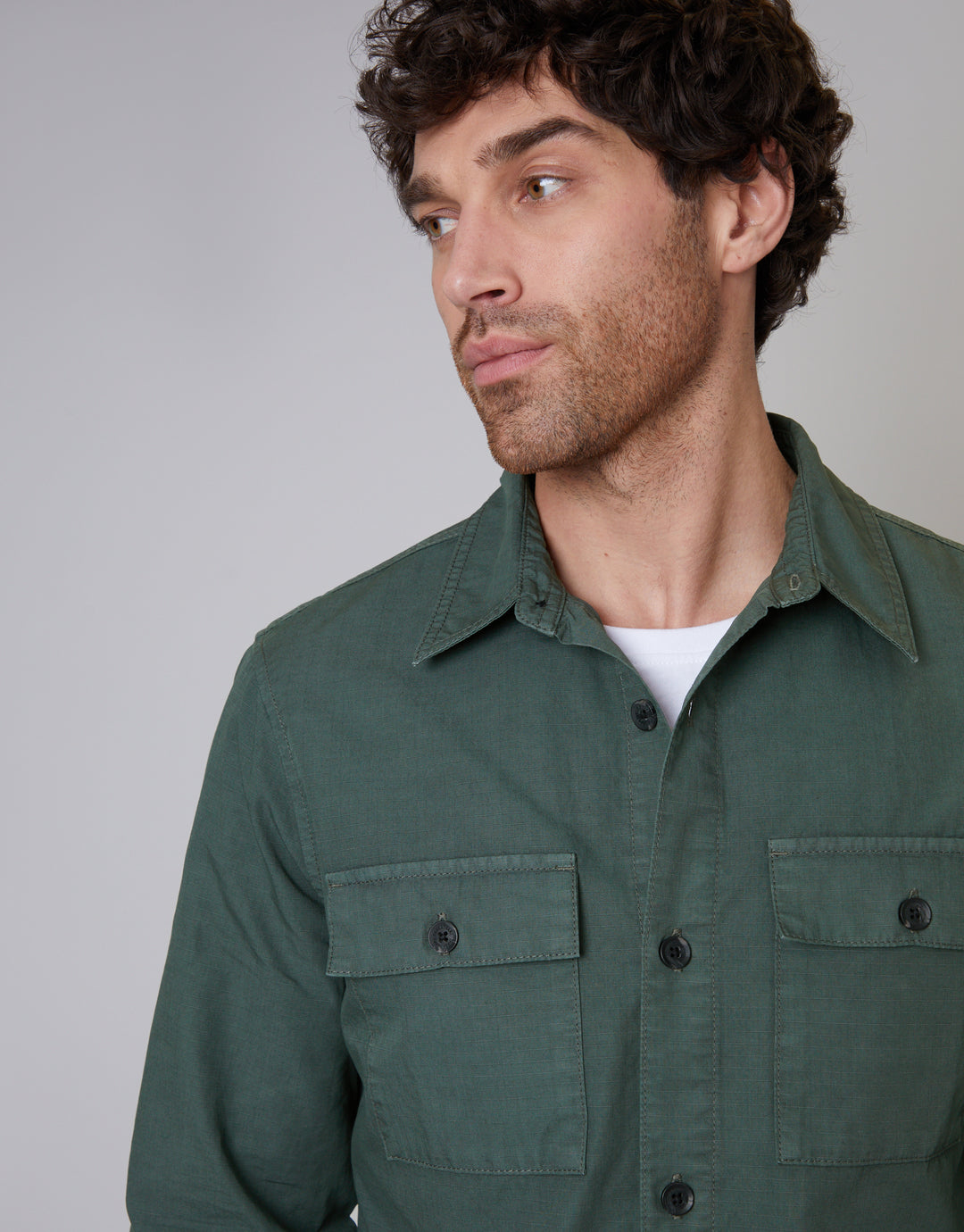 Green Relaxed Fit Lightweight Shacket