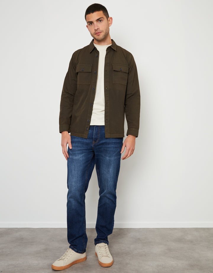 Chocolate Brown Relaxed Fit Lightweight Shacket