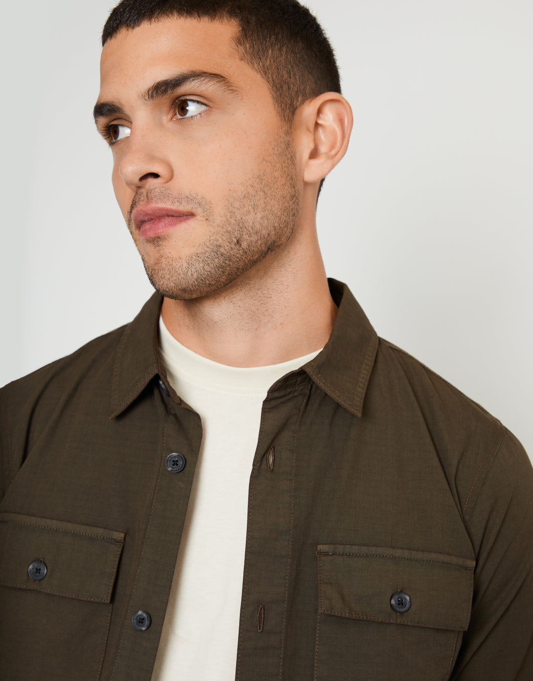 Chocolate Brown Relaxed Fit Lightweight Shacket