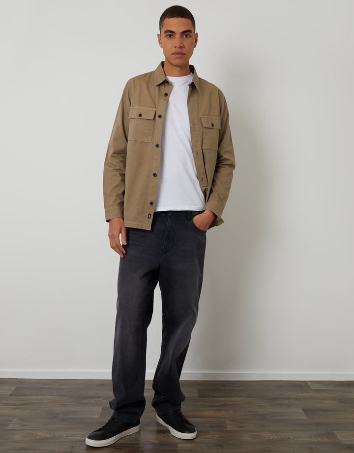 Taupe Lightweight Shacket