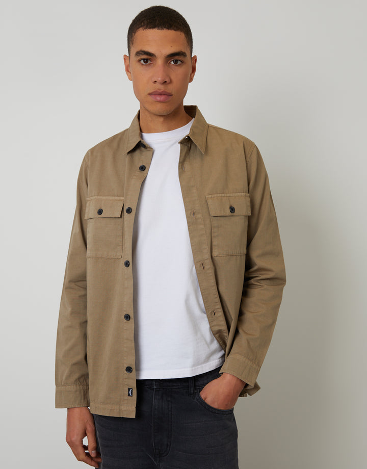 Taupe Lightweight Shacket
