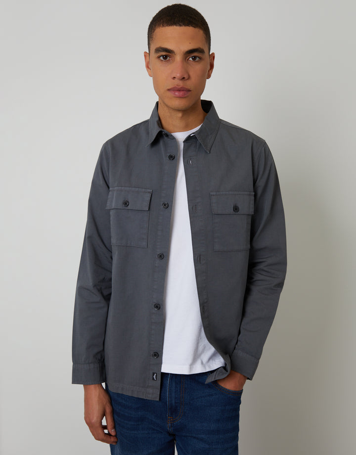 Dark Grey Lightweight Shacket