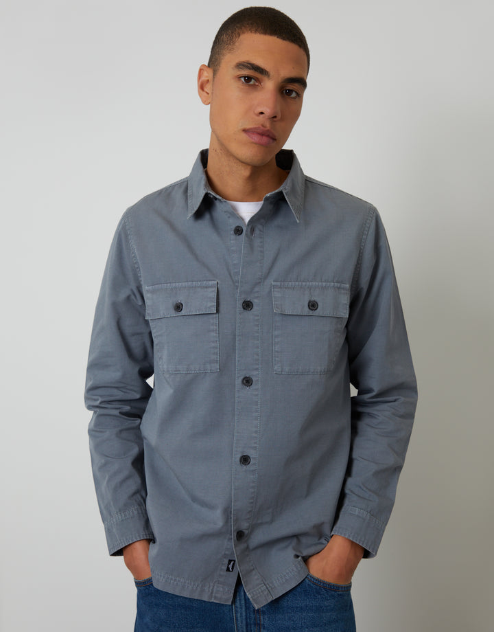 Denim Blue Lightweight Shacket