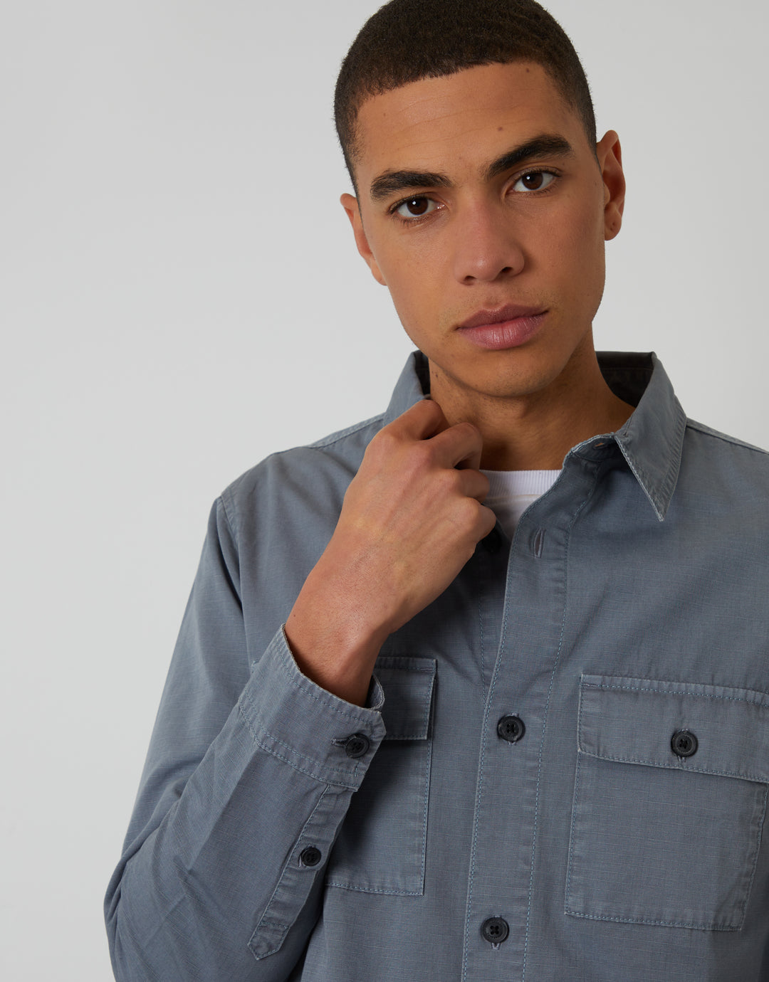 Denim Blue Lightweight Shacket