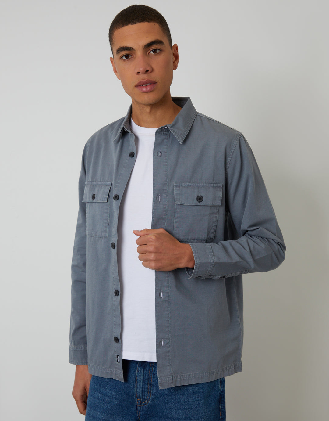 Denim Blue Lightweight Shacket