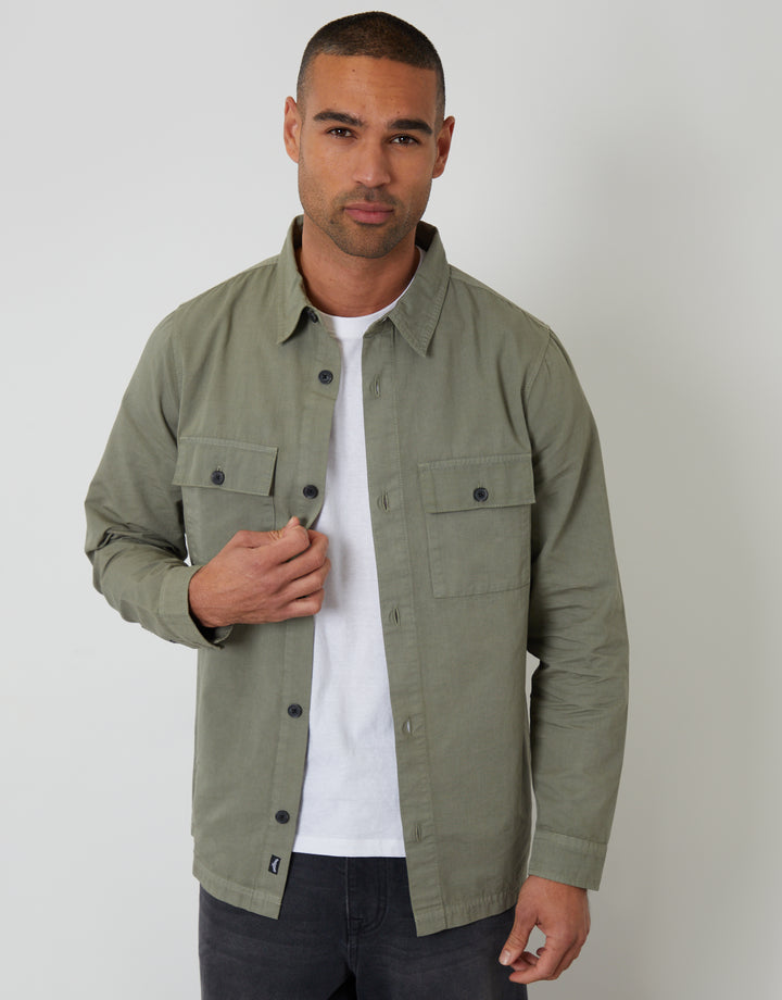 Sage Green Lightweight Shacket