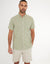Olive Green Short Sleeve Linen Blend Shirt