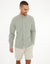 Sage Green Grandad Collar Linen Blend Long Sleeve Shirt