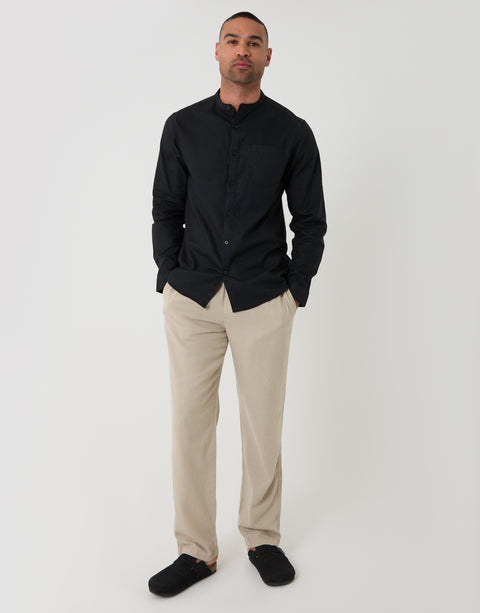 Threadbare Long Sleeve Shirt in Black - Full View