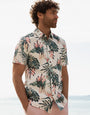Off White Tropical Print Short Sleeve Shirt