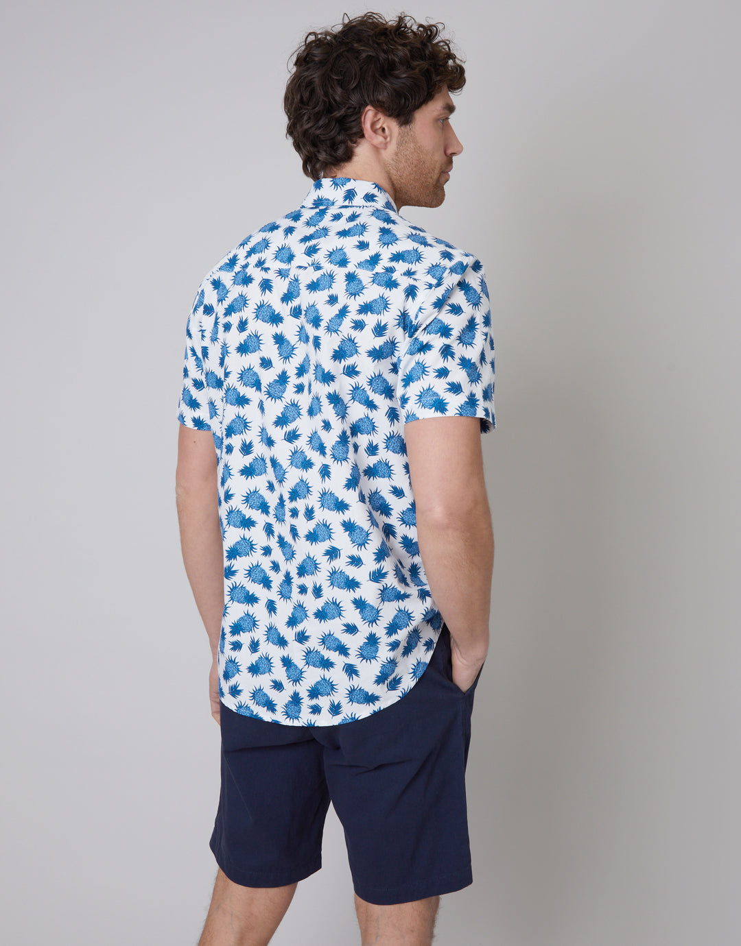 Off White Pineapple Print Short Sleeve Shirt