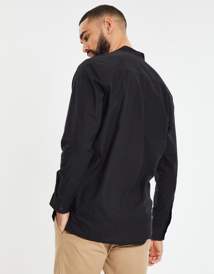 Black Long Sleeve Tunic Kurta Shirt