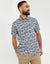 Threadbare Luxe Men's White & Navy Paisley Print Short Sleeve Shirt