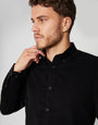 Black Fine Cord Long Sleeve Shirt